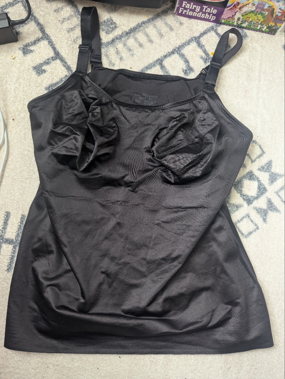 Ruby Ribbon Black Nursing Camisole